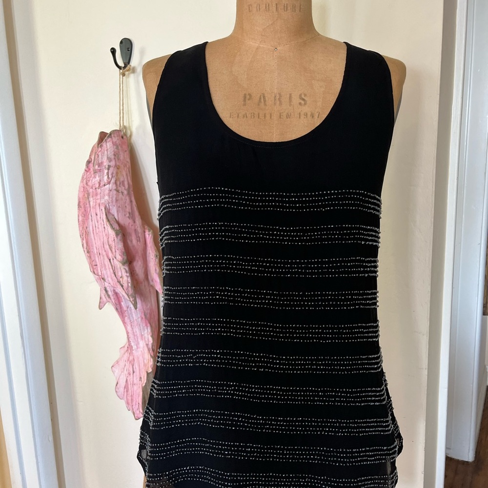 Joie NWT Black Beaded Blouse Tank Top I Size: small